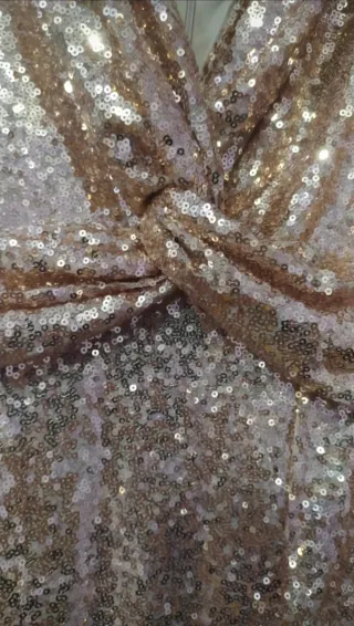 Vestido largo lentejuelas dorado