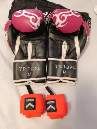 Guantes Boxeo Leone Rosa + Vendas