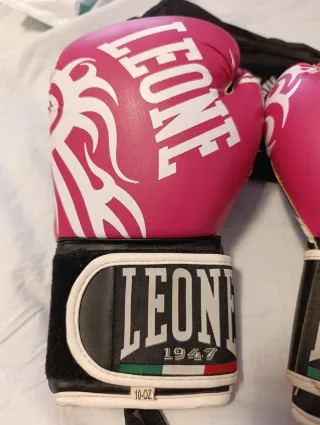 Guantes Boxeo Leone Rosa + Vendas