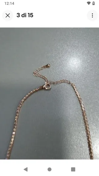 V472 Collana tennis oro rosa con stelline inox