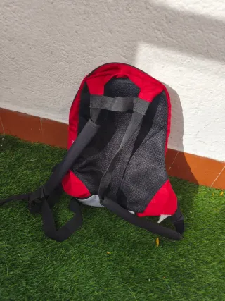 Mochila Quechua senderismo roja y gris