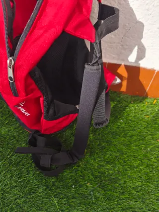 Mochila Quechua senderismo roja y gris