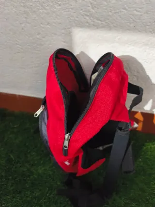 Mochila Quechua senderismo roja y gris