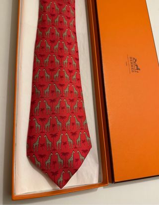 Corbata Hermes Jirafas Roja