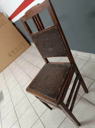 Lote silla y butaca antiguas restauración