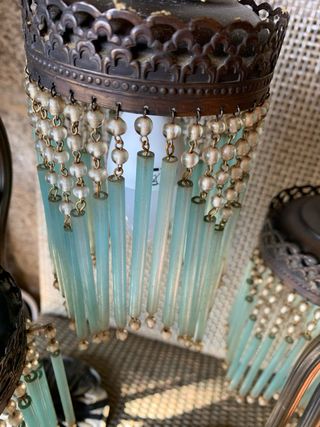 Lampade da tavolo in cristallo e ferro battuto