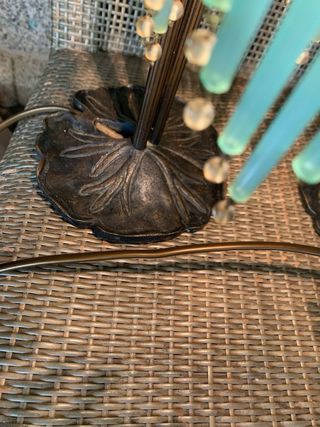 Lampade da tavolo in cristallo e ferro battuto