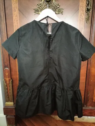 Camisa de fiesta negra brillante Zara