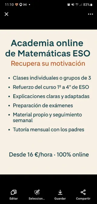 Academia on line de Matemáticas ESO  APROBARX
