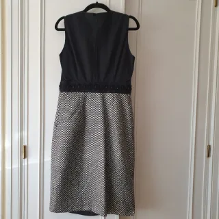 Vestido fiesta Roberto Verino negro y plateado.