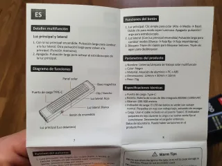 Linterna Solar 900 Lúmenes emergencia