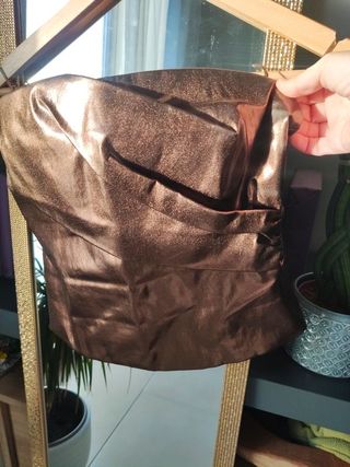 Top Corsé Bronce Dorado ZARA fiesta drapeado
