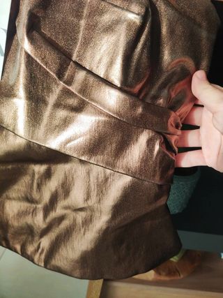 Top Corsé Bronce Dorado ZARA fiesta drapeado