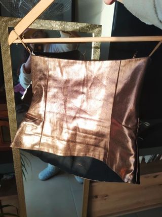 Top Corsé Bronce Dorado ZARA fiesta drapeado