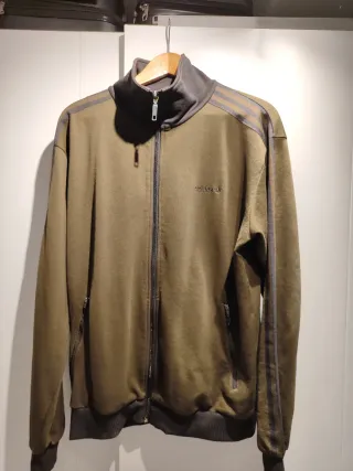 Sudadera Adidas cremallera verde militar Talla L