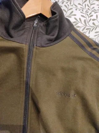 Sudadera Adidas cremallera verde militar Talla L