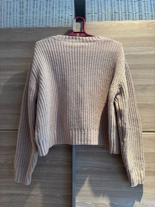Jersey Bershka Beige Punto Grueso