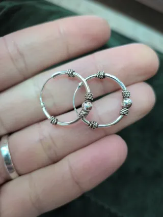 Aros Balineses Plata Nudo y Bola