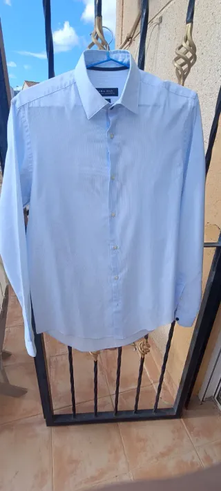 Camisa ZARA MAN azul elegante sport
