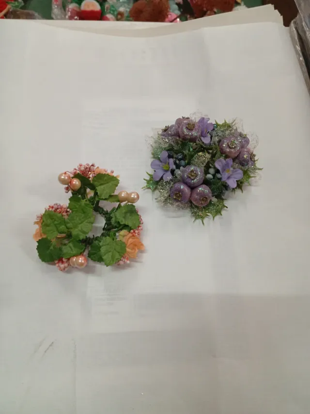 Portavelas decorativos flores y perlas