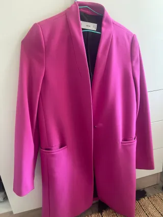 Abrigo Mango Rosa Fucsia Talla XS
