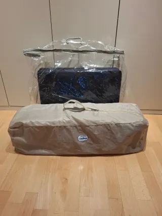 Cuna de viaje y colchón
