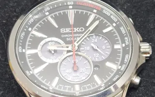 Reloj Seiko Cronógrafo Solar Negro 100m