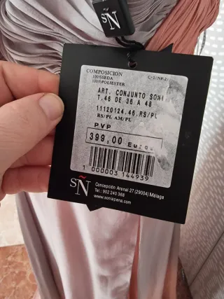 Vestido largo seda vaporoso de Sonia Peña