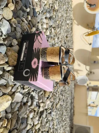 Plataformas cuña corcho negras