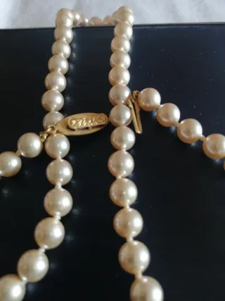 Gargantilla Perlas Marimo Beige y Dorada