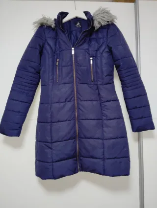 Chaqueta larga azul marino talla S larga acolchada