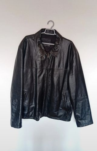 Chaqueta de cuero negra