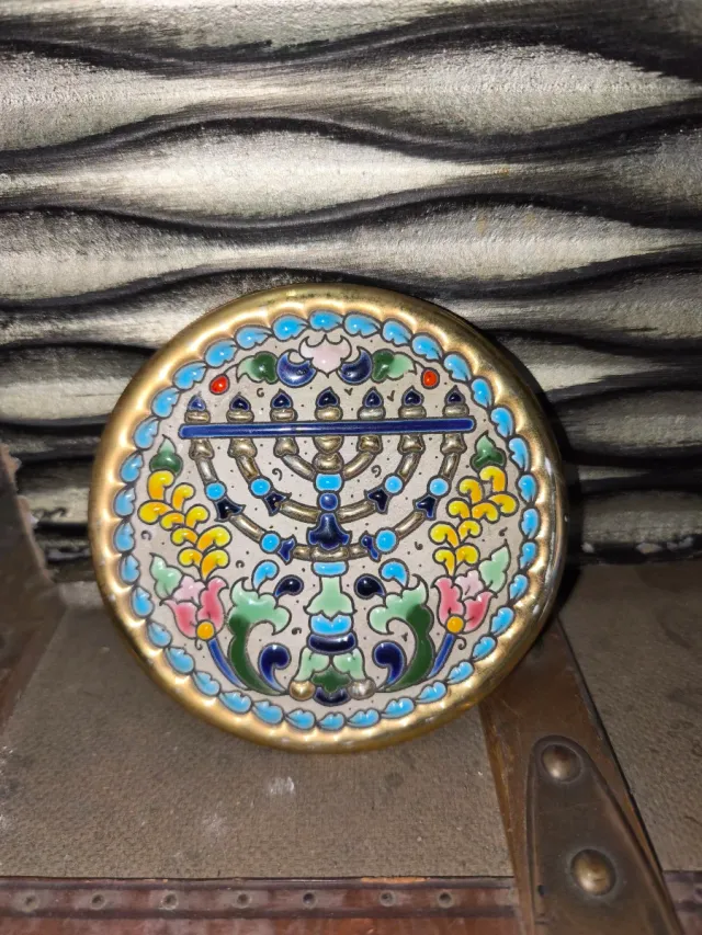 Menorá in ceramica artigianale oro 24k