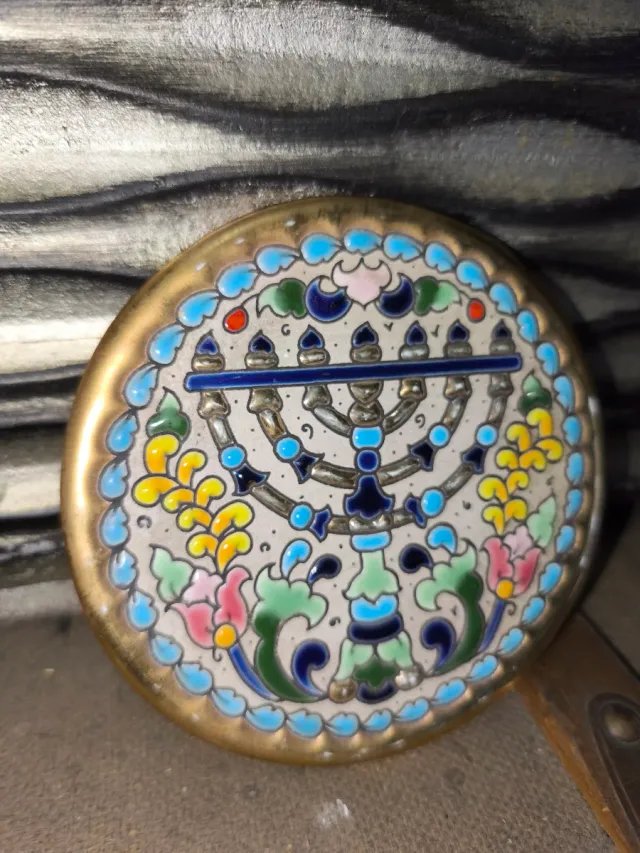 Menorá in ceramica artigianale oro 24k