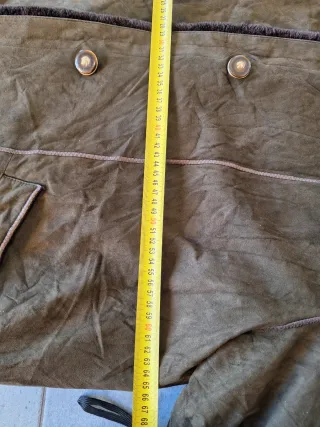 Abrigo ante sintético marrón forro talla 46