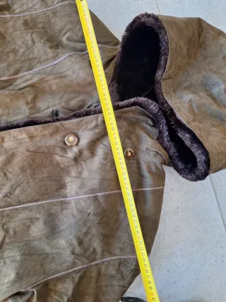 Abrigo ante sintético marrón forro talla 46