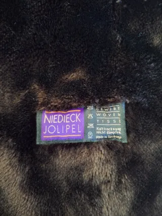 Abrigo ante sintético marrón forro talla 46