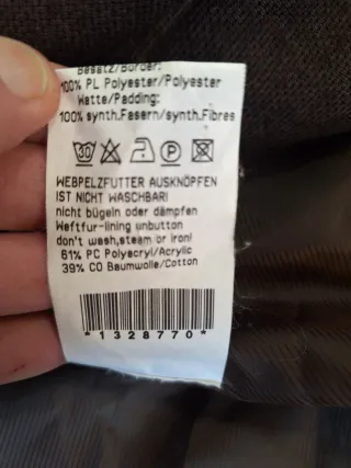 Abrigo ante sintético marrón forro talla 46