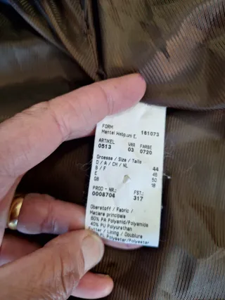 Abrigo ante sintético marrón forro talla 46