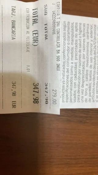 Campana Extractora Decorativa BH 900 Inox Factura