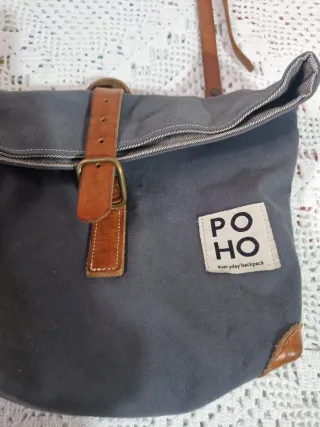 Bolso POHO de lona y cuero