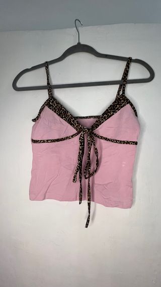 Top Y2K Rosa Animal Print Talla S