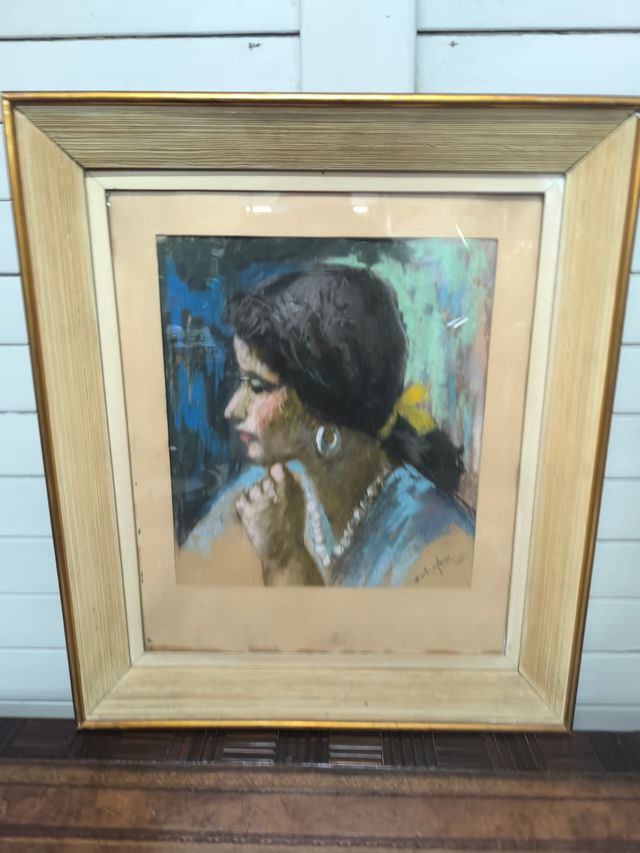 Quadro Emilia de Torres. Pastello. 1958. Gitana