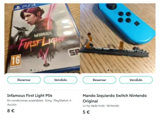 Mando Izquierdo Switch y first light ps4