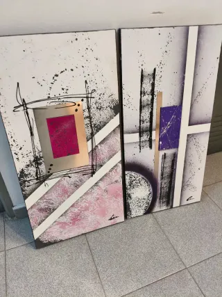 2 Quadri Astratti Decorativi