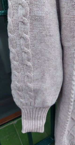 Vestido punto beige manga larga mujer - GUESS - M