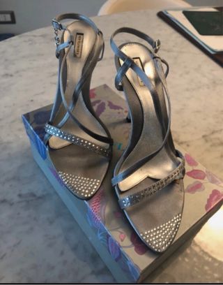 Borsetta e sandali con strass da cerimonia