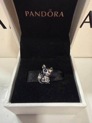 Charm Pandora zorro Ojos Azules Plata