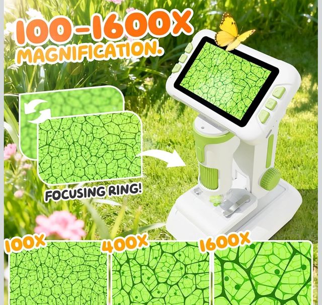 Microscopio 3 in 1 con schermo HD 1600X