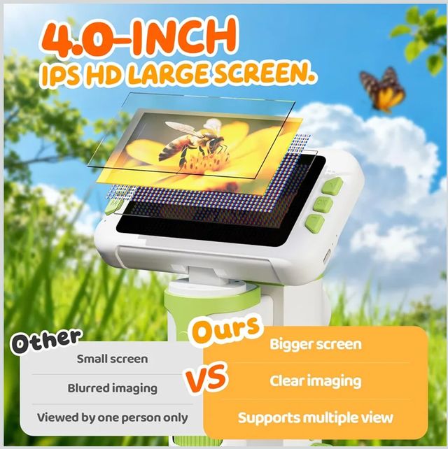 Microscopio 3 in 1 con schermo HD 1600X